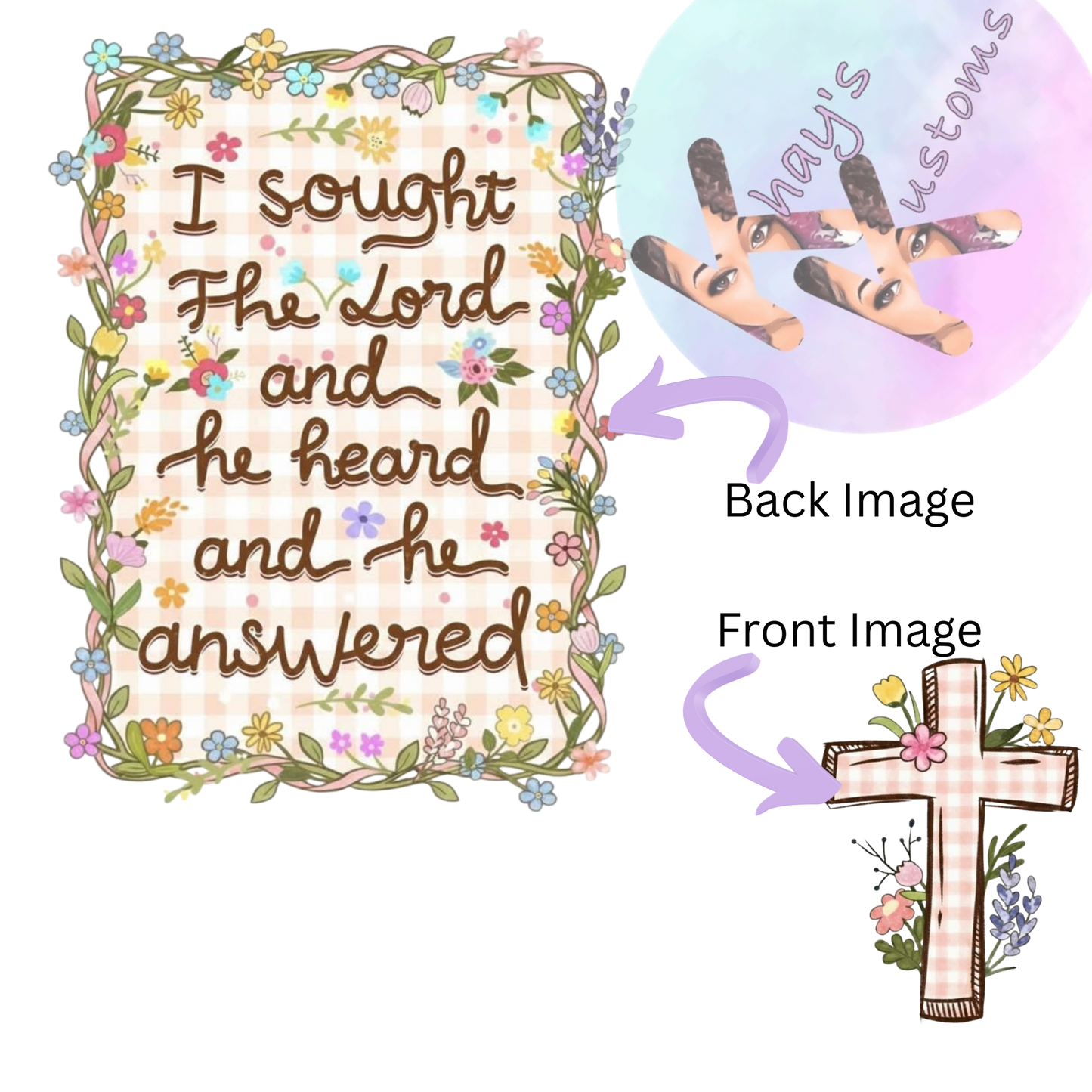 DTF TRANSFER- I SOUGHT THE LORD FRONT AND BACK IMAGE