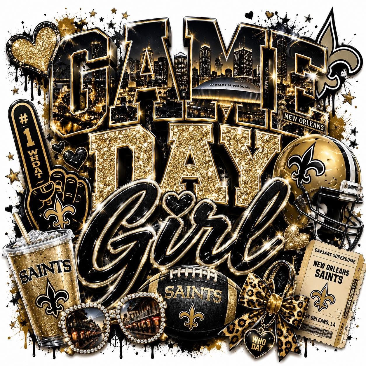 DTF Transfer- Game day Saints