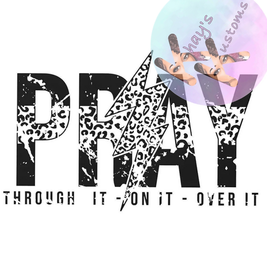 DTF TRANSFER- PRAY CHEETAH BLACK AND WHITE