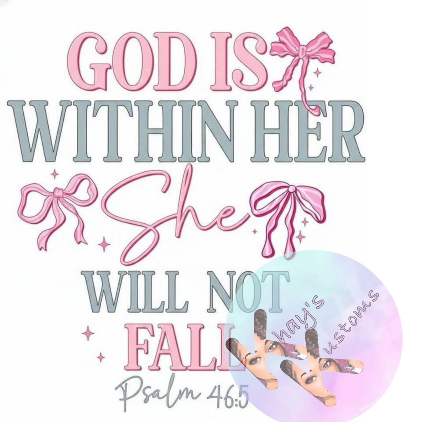 DTF TRANSFER- PINK&GREEN GOD IS WITHIN HER