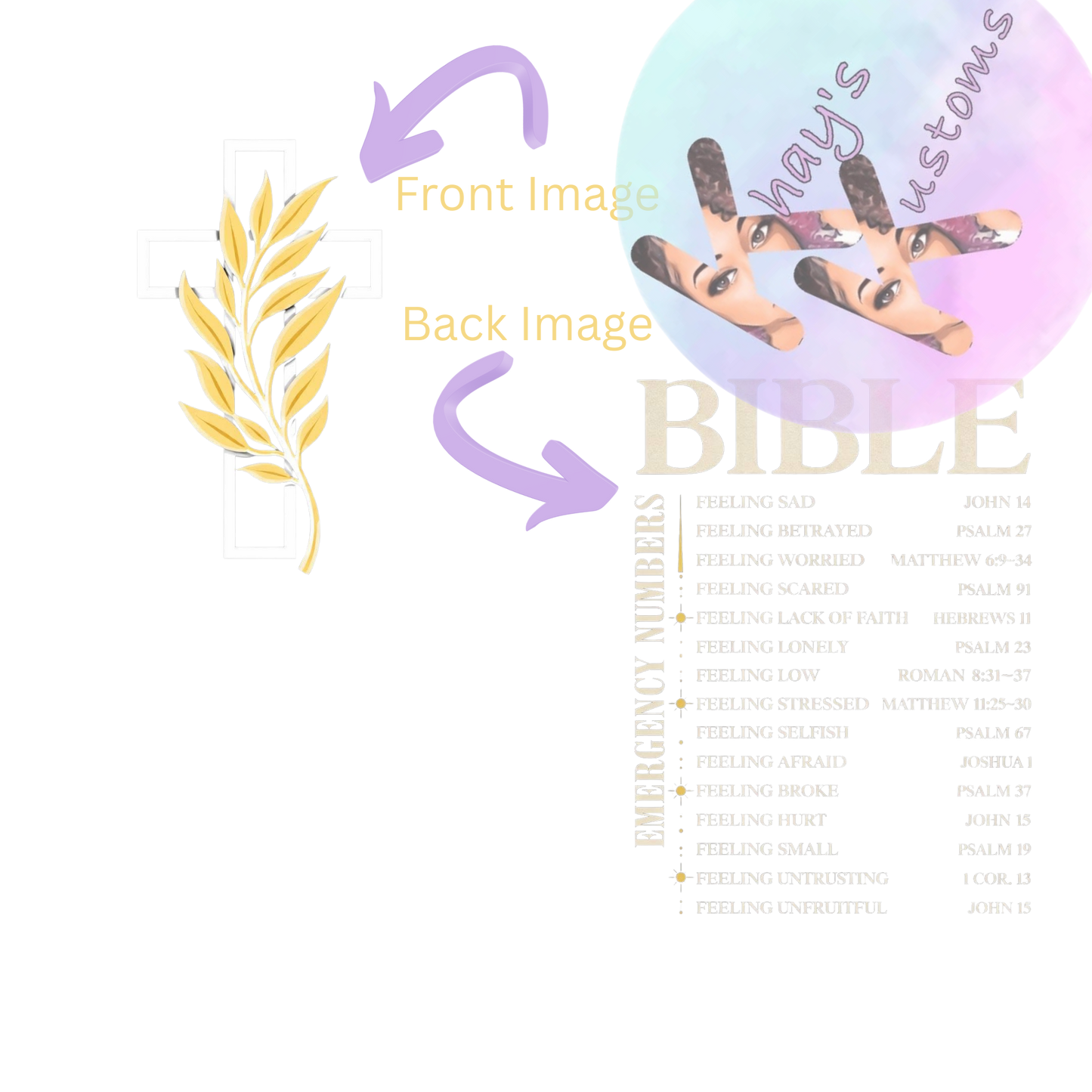 DTF TRANSFER- BIBLE, BACK AND FRONT IMAGE