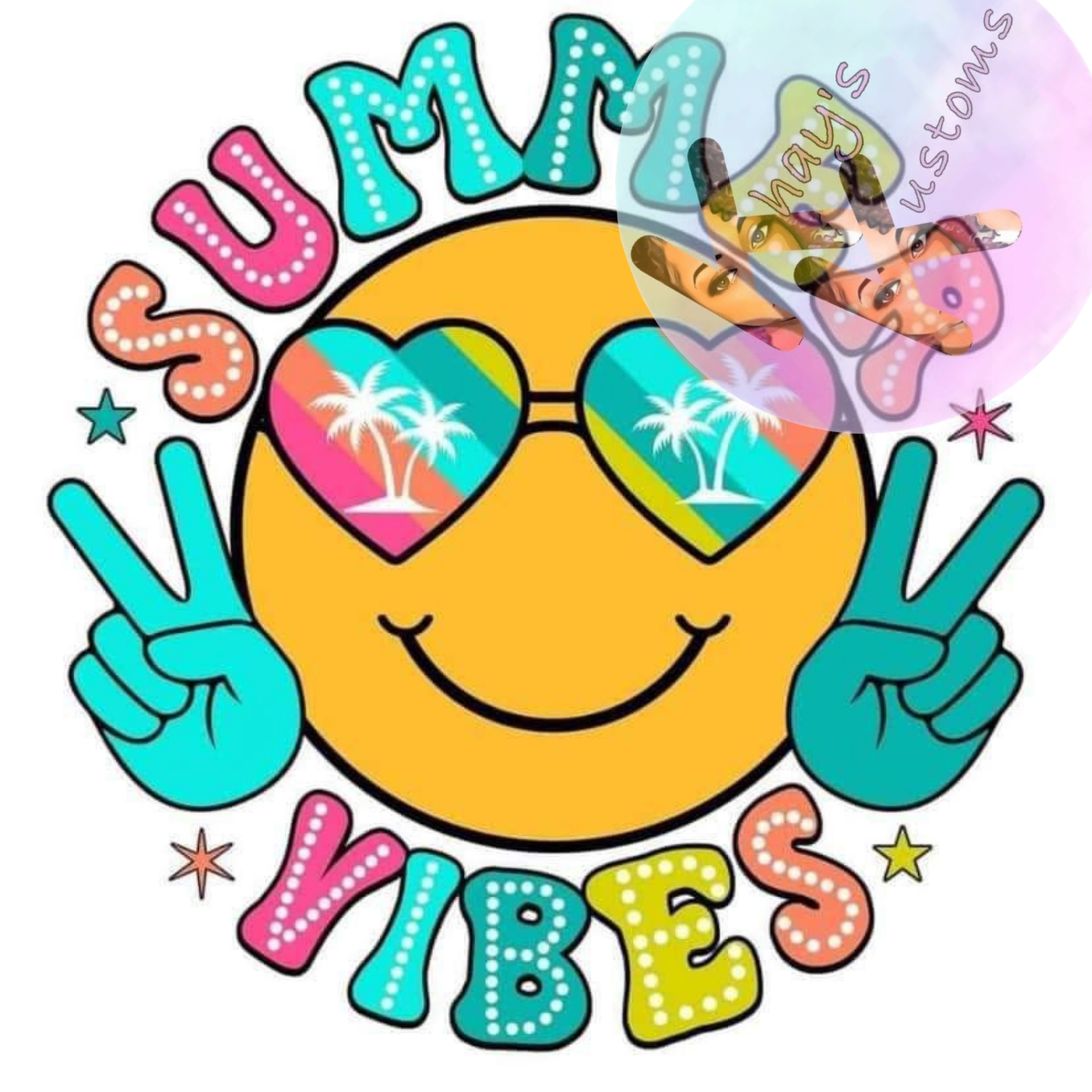DTF TRANSFER- SUMMER VIBES SMILE PEACE