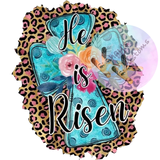 DTF TRANSFER-HE IS RISEN CHEETAH