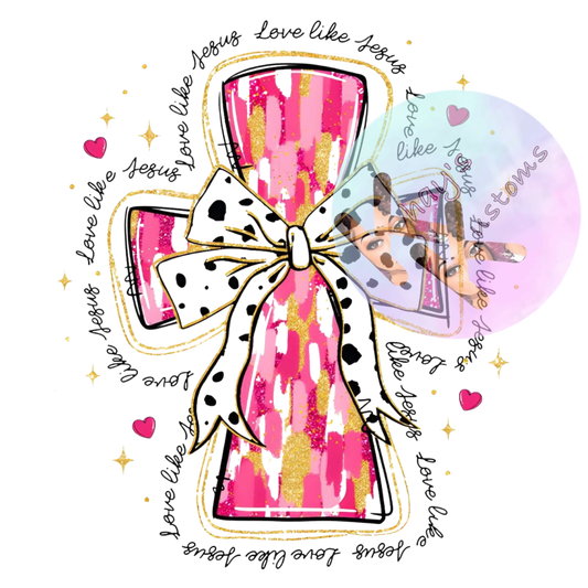 DTF TRANSFER-PINK CROSS