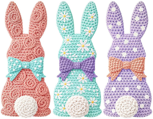 DTF TRANSFER-CROCHET BUNNIES