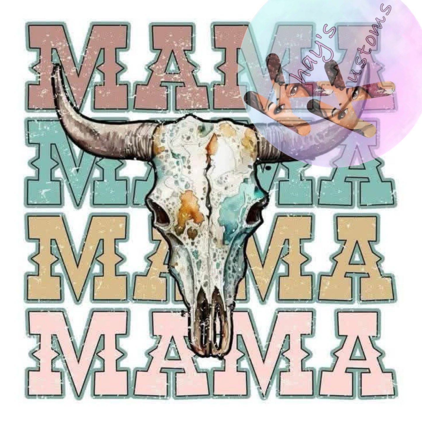 DTF TRANSFER- MAMA HORNS