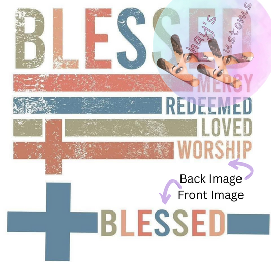 DTF TRANSFER-BLESSED FRONT AND BACK IMAGE