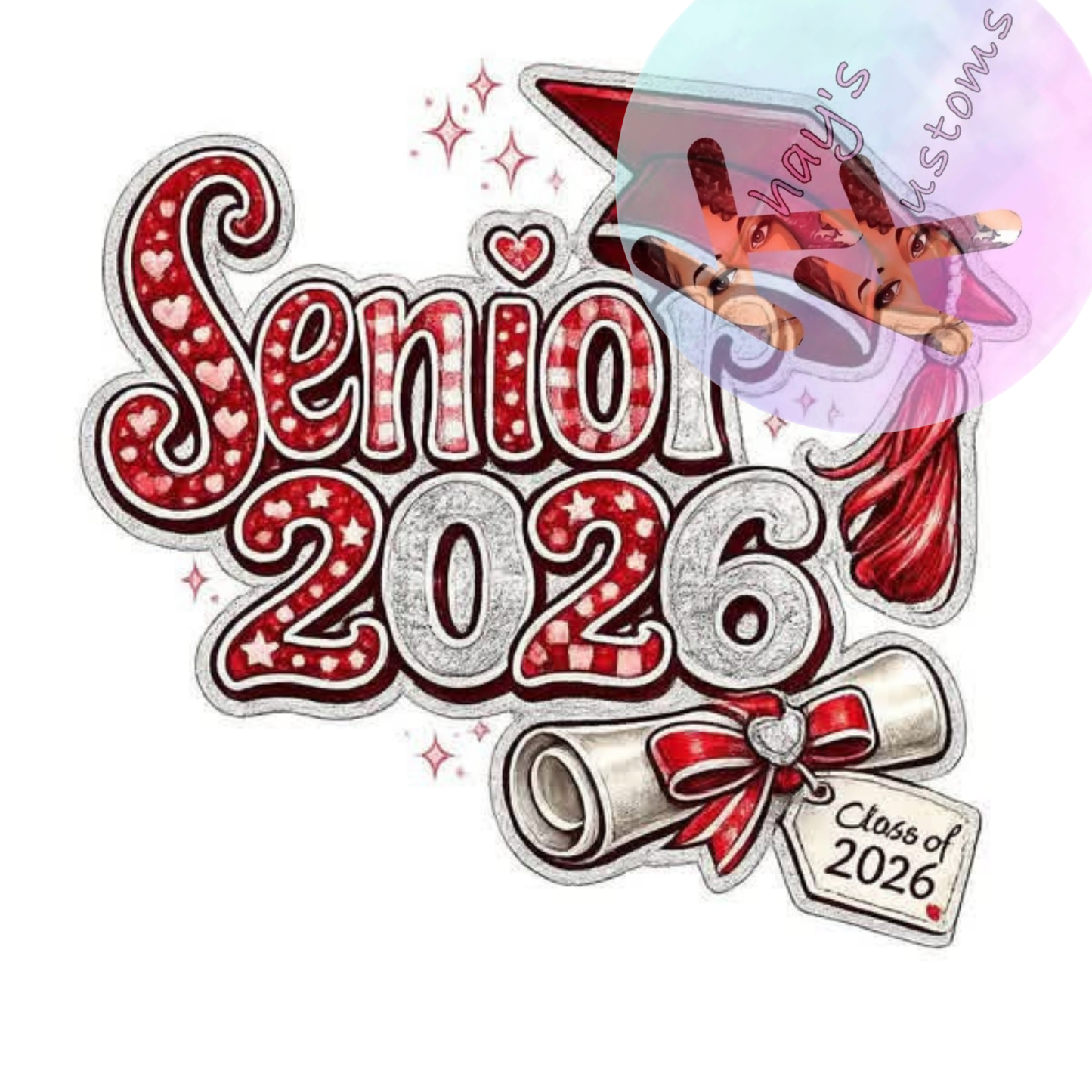 DTF TRANSFER SENIOR HEART 2026