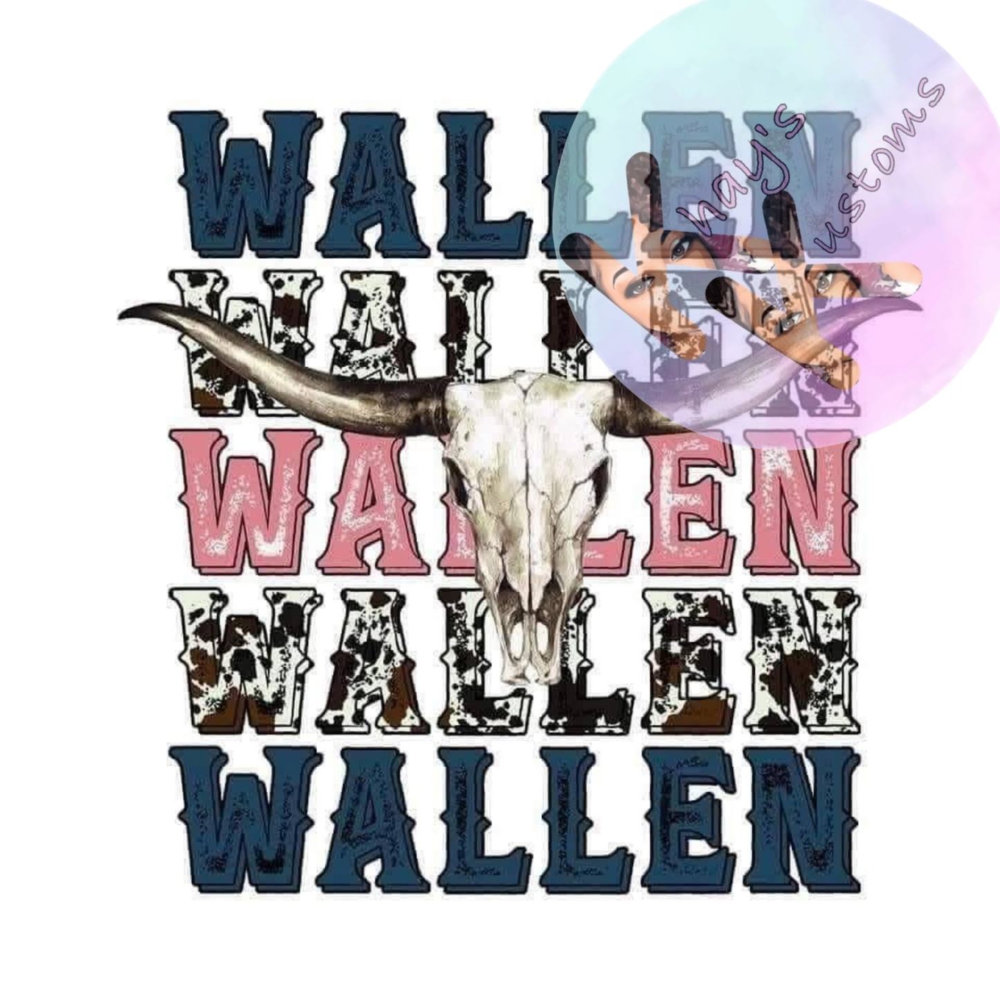 DTF TRANSFER- WALLEN BLUE AND PINK