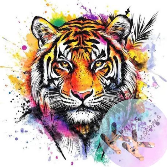 DTF TRANSFER-MULTICOLORED TIGER