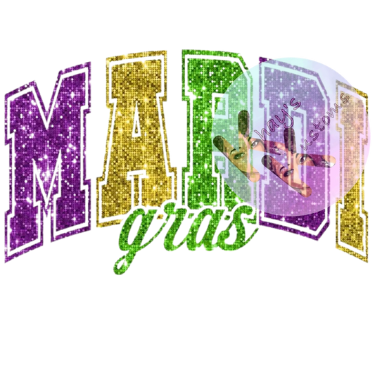 DTF TRANSFER0 MARDI GRAS MULITCOLOR