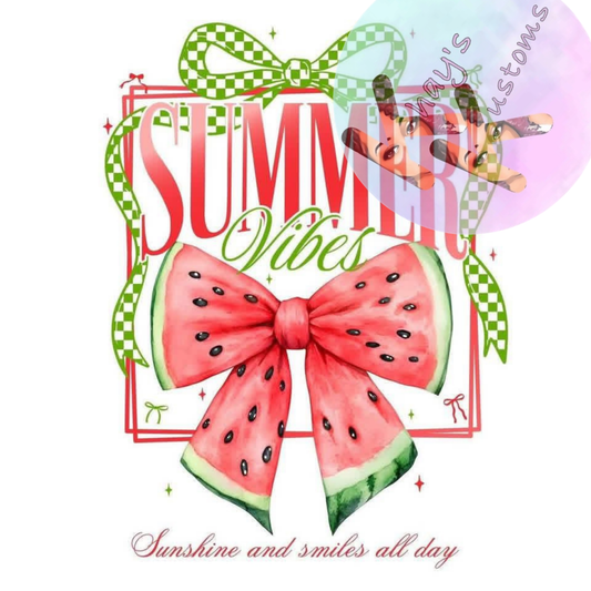 DTF TRANSFER- SUMMER WATERMELON BOW