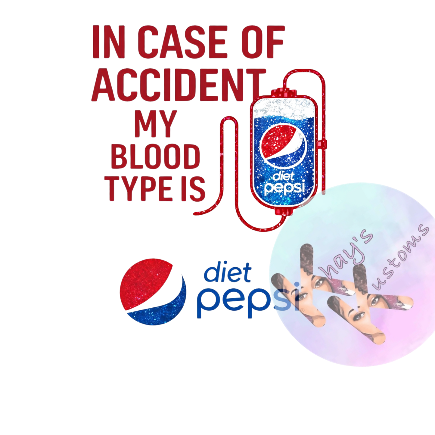 DTF TRNASFER- DIET PEPSI