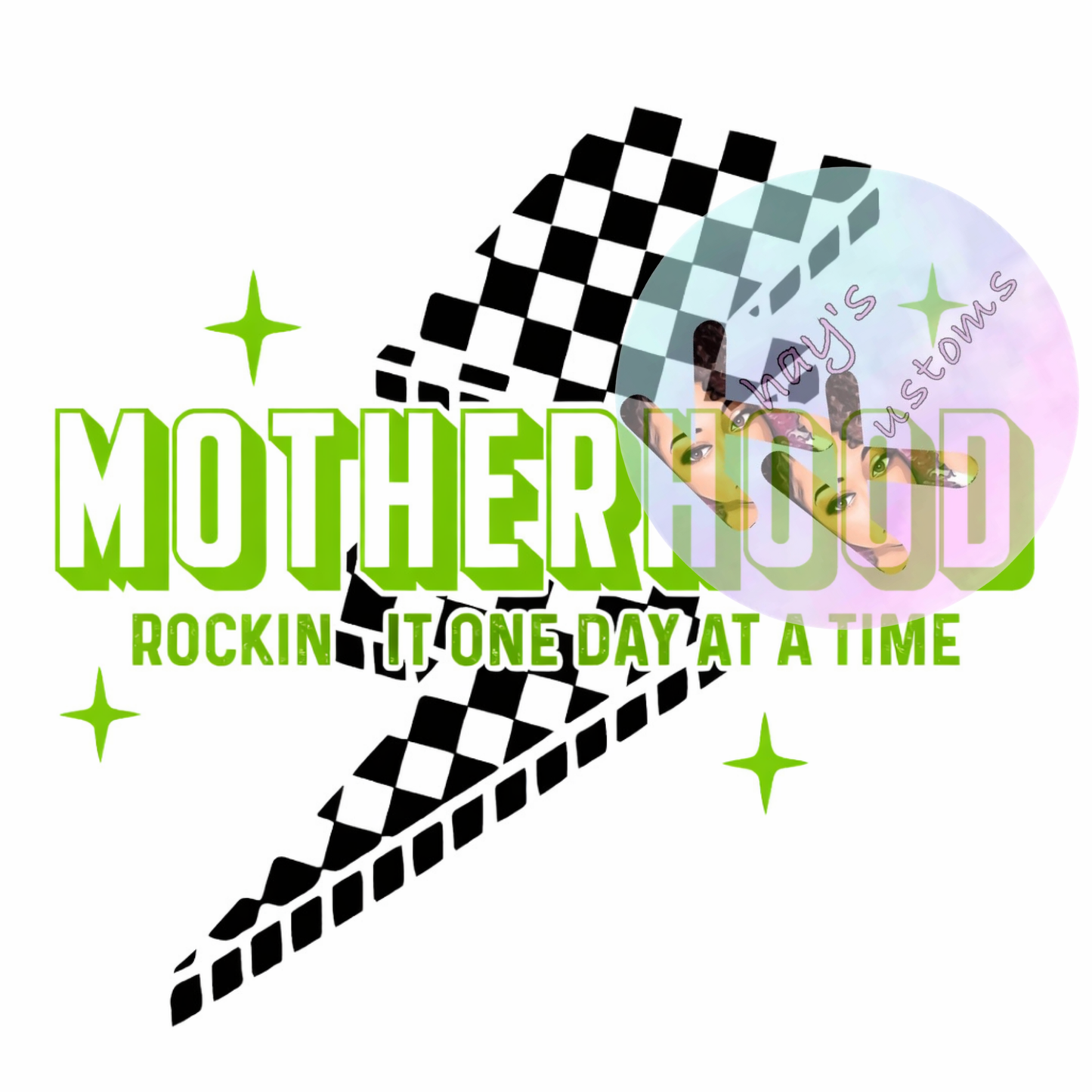 DTF TRANSFER-LIME GREEN MOTHERHOOD