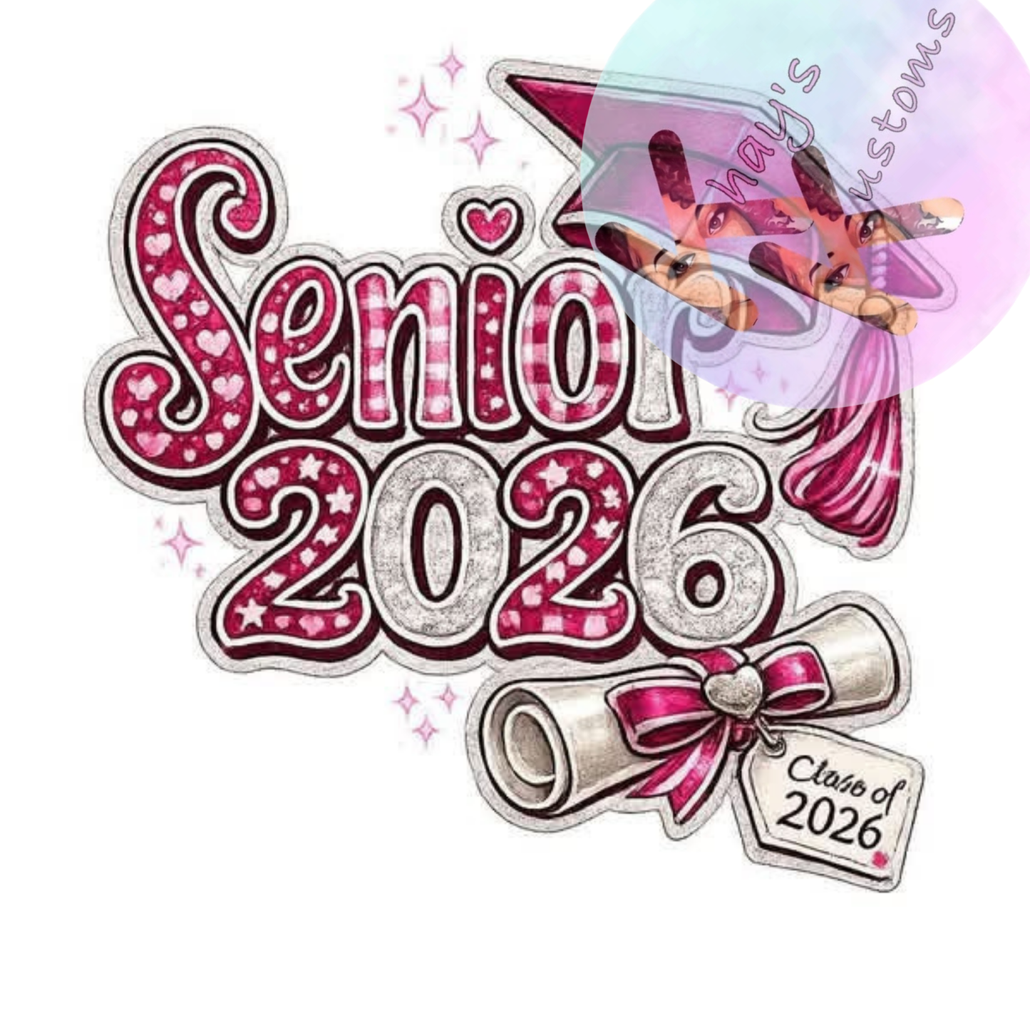 DTF TRANSFER SENIOR HEART 2026