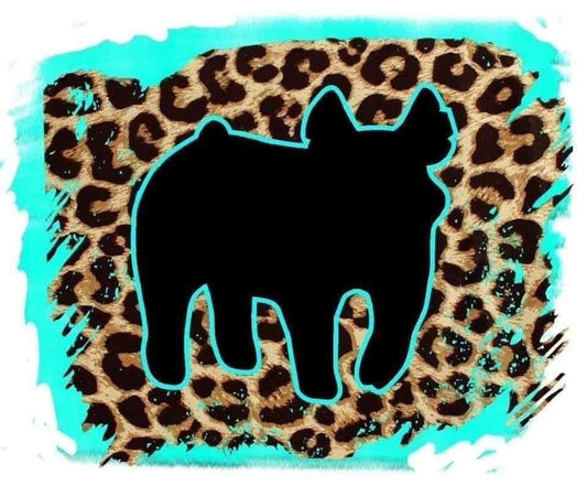 DTF TRANSFER BLUE LEOPARD PRINT