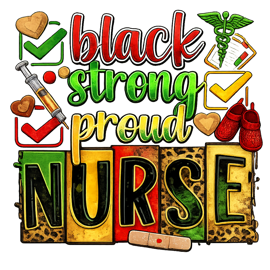 DTF TRANSFER-BLACK NURSE