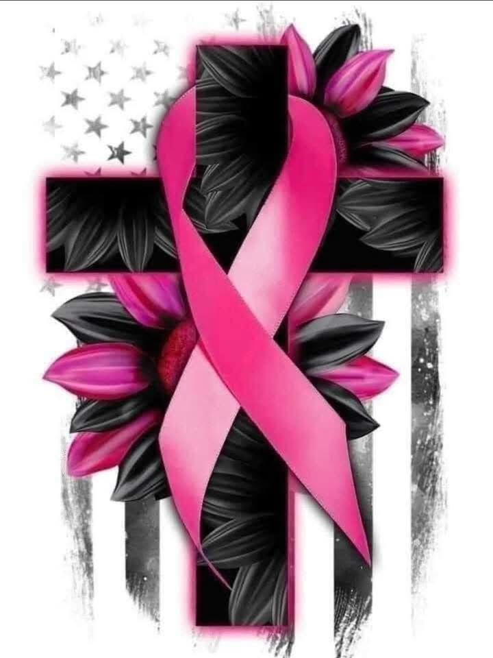 DTF TRANSFER PINK CANCER CROSS