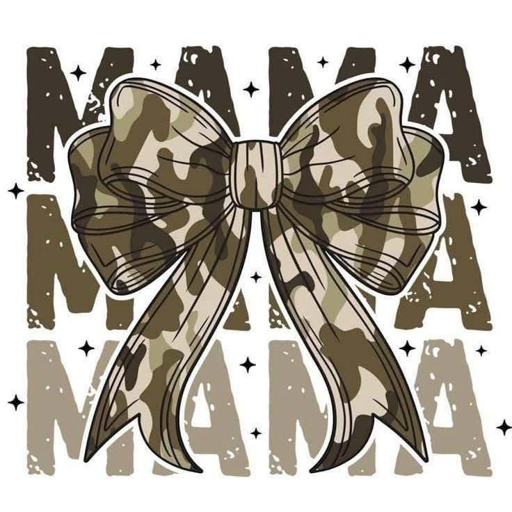 DTF TRANSFER CAMO MAMA BOW