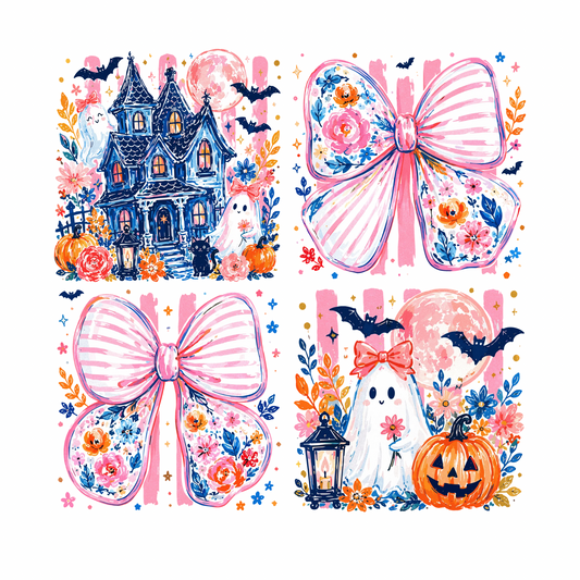 Pink Halloween squares