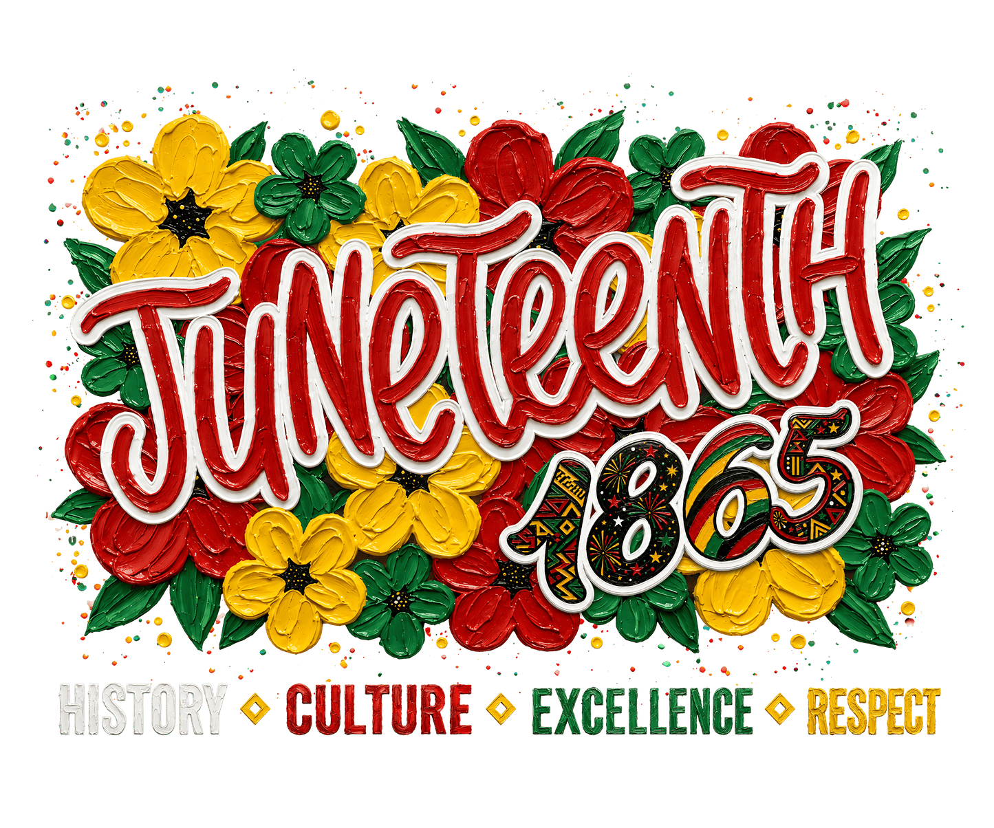 DTF TRANSFER-JUNETEENTH FLOWERS